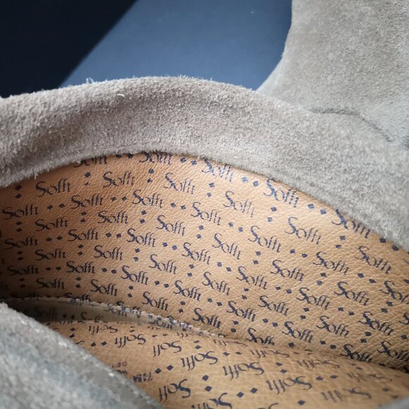 Sofft Ladies Size 7.5 Light Tan Knee High Heeled Pull On Style Suede Boots - Picture 10 of 10